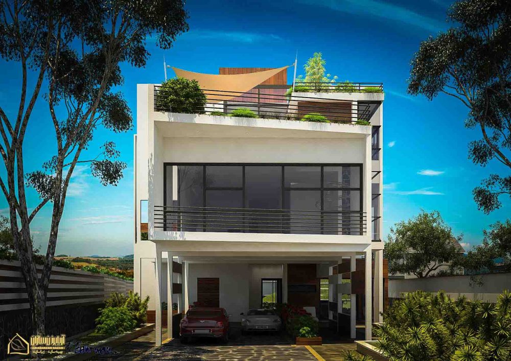modern villa exterior