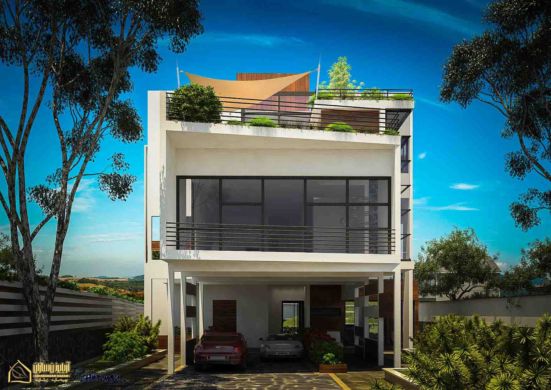 modern villa exterior