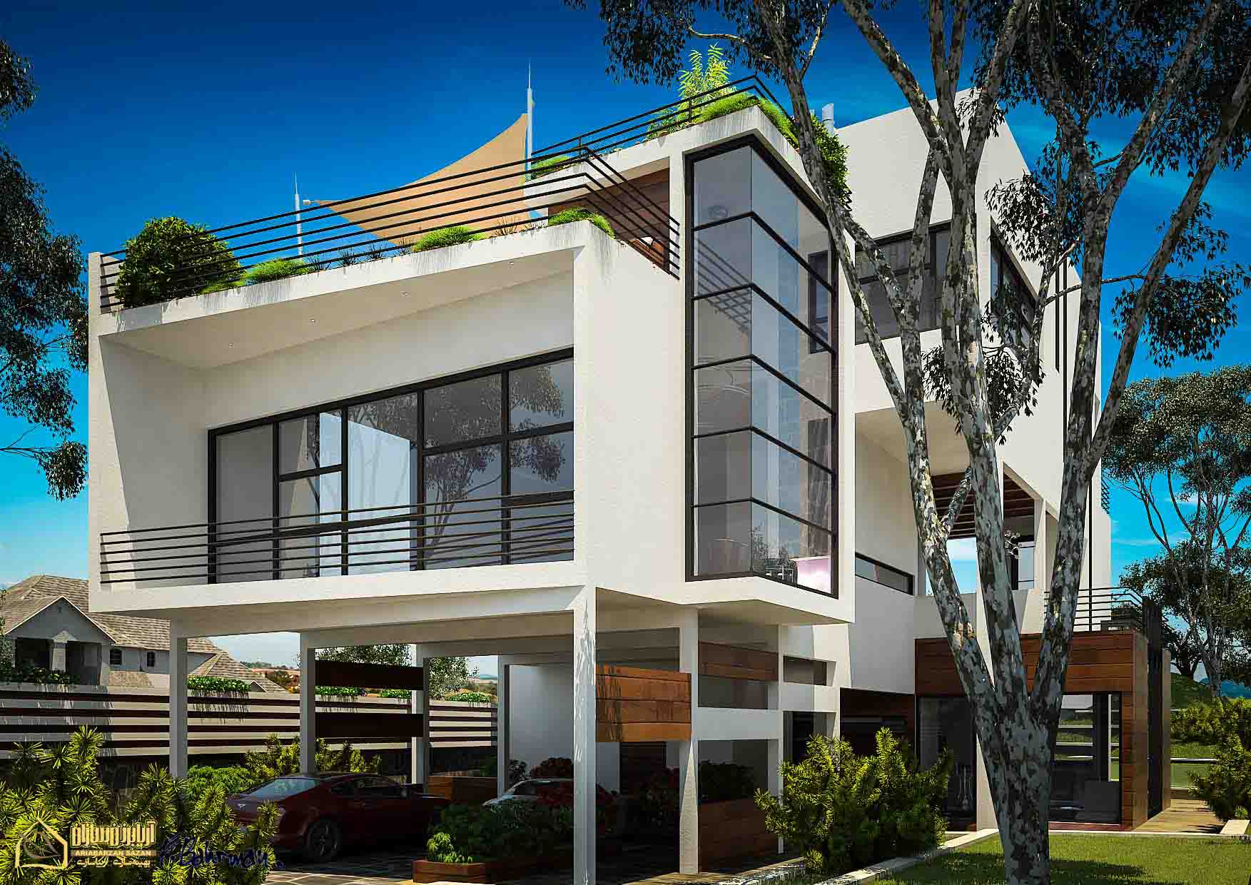 modern villa exterior