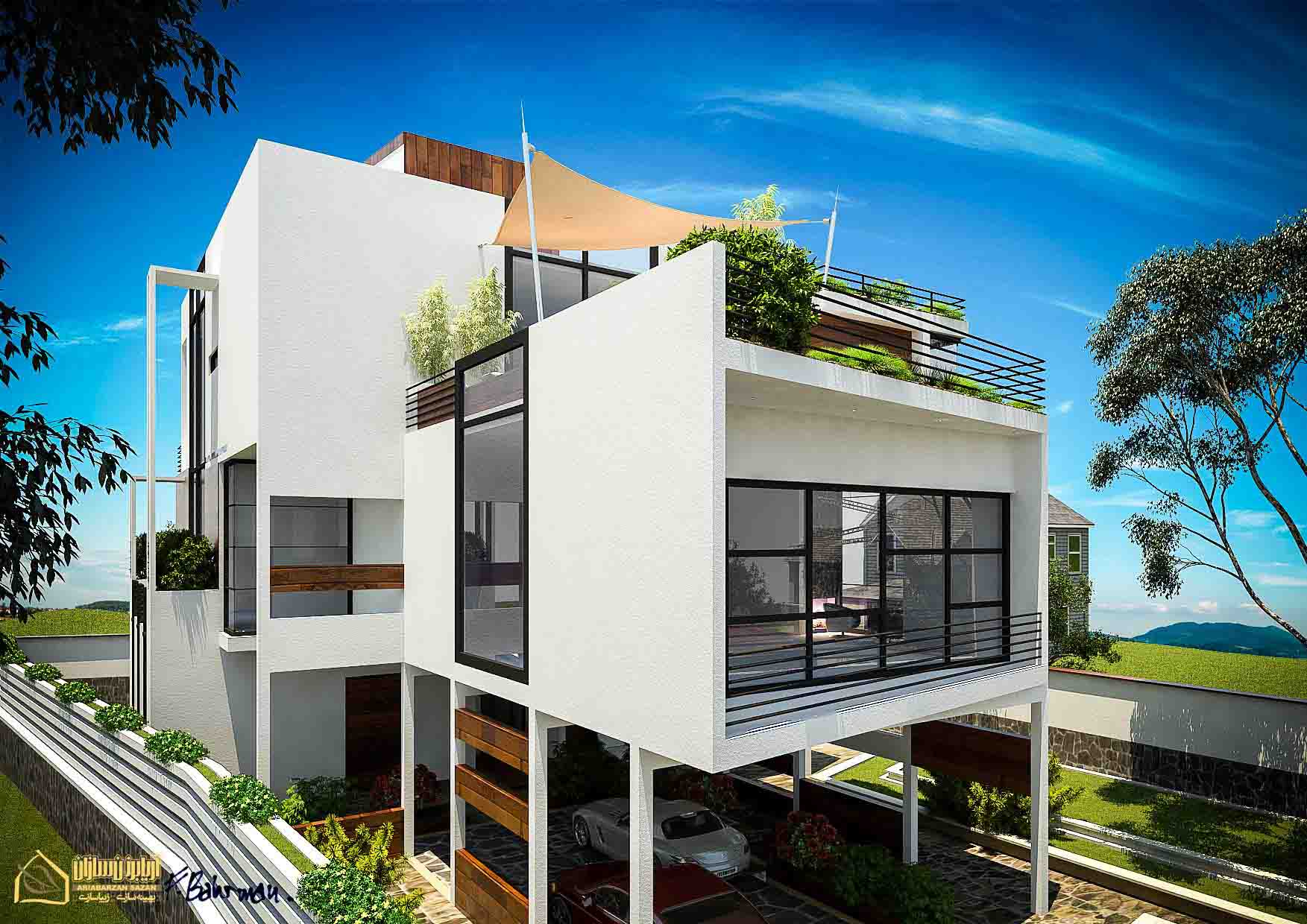 modern villa exterior