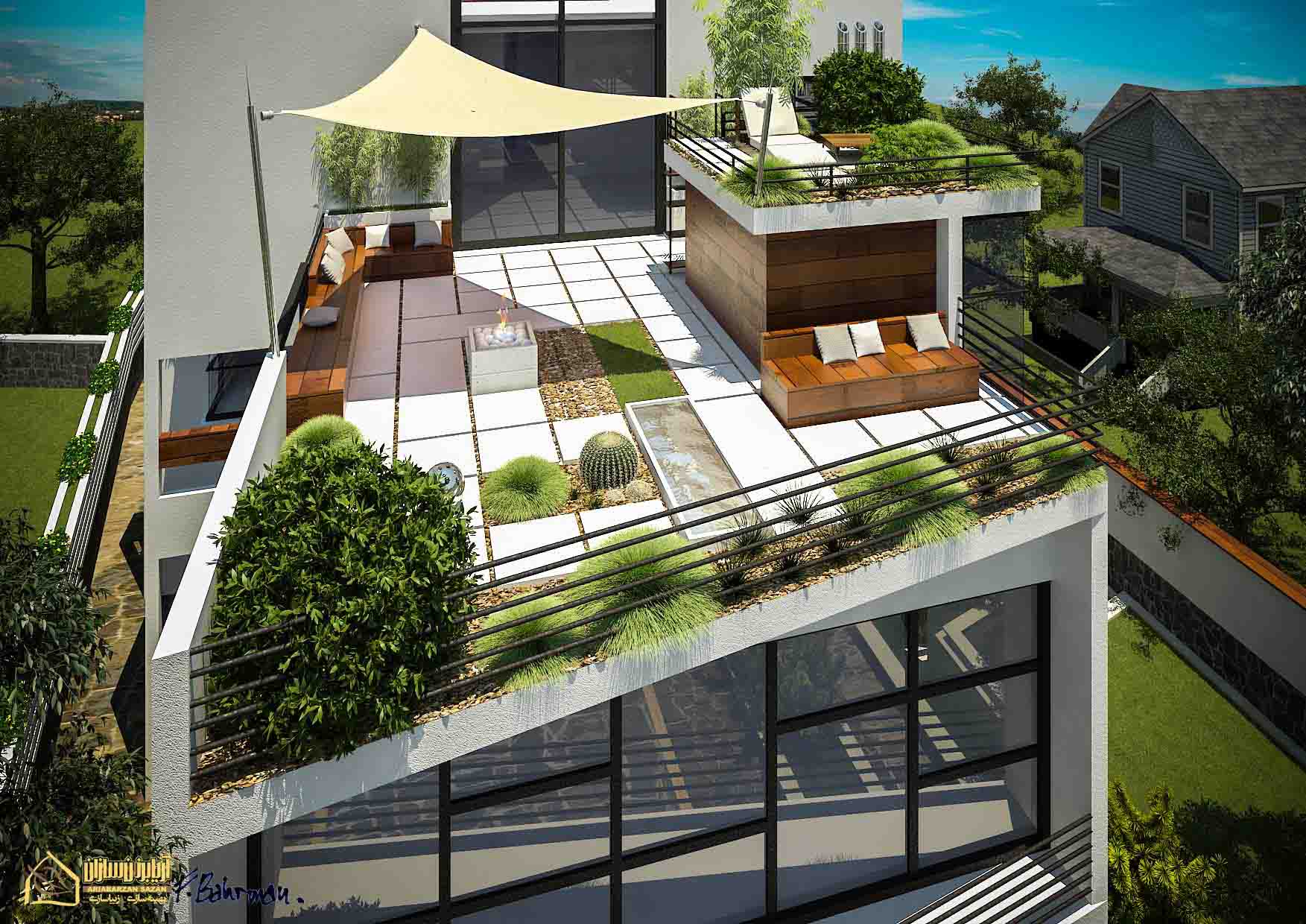 modern villa exterior