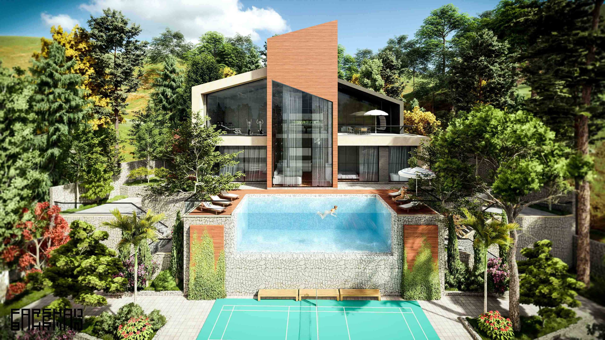 villa apartment landscape design architecture