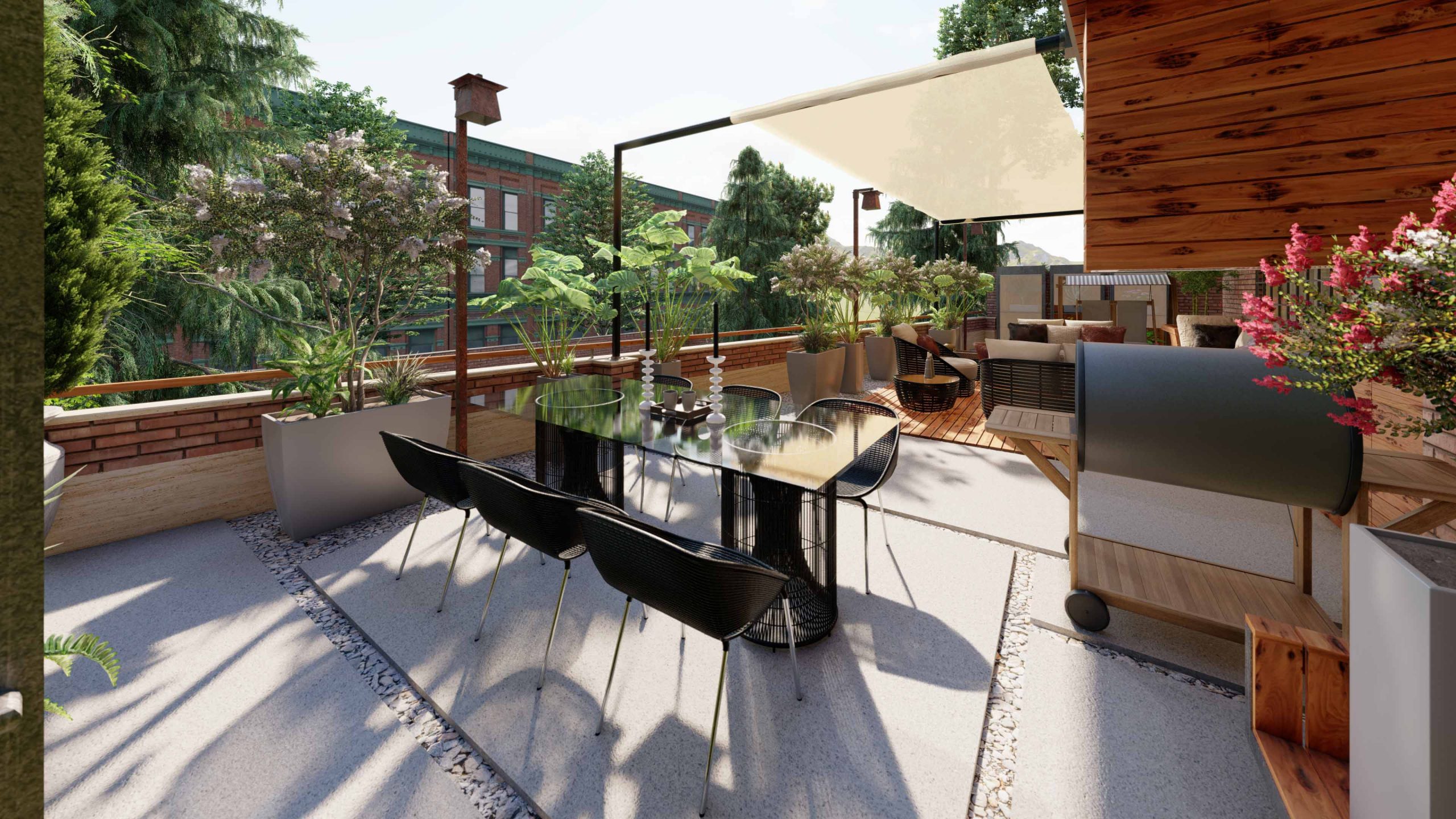 Facade Design architecture  terrace
