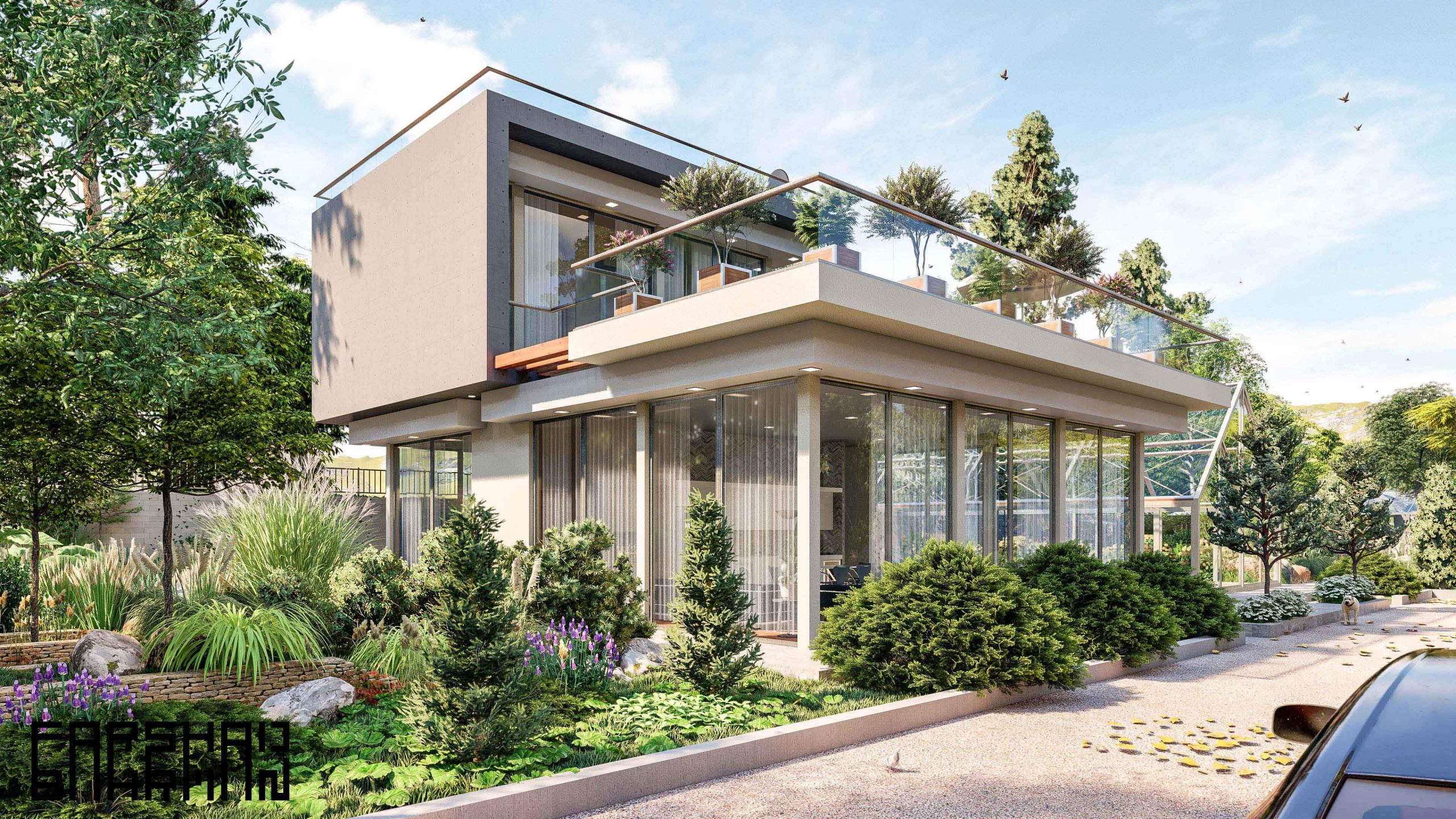 villa landscape design architecture exterior 