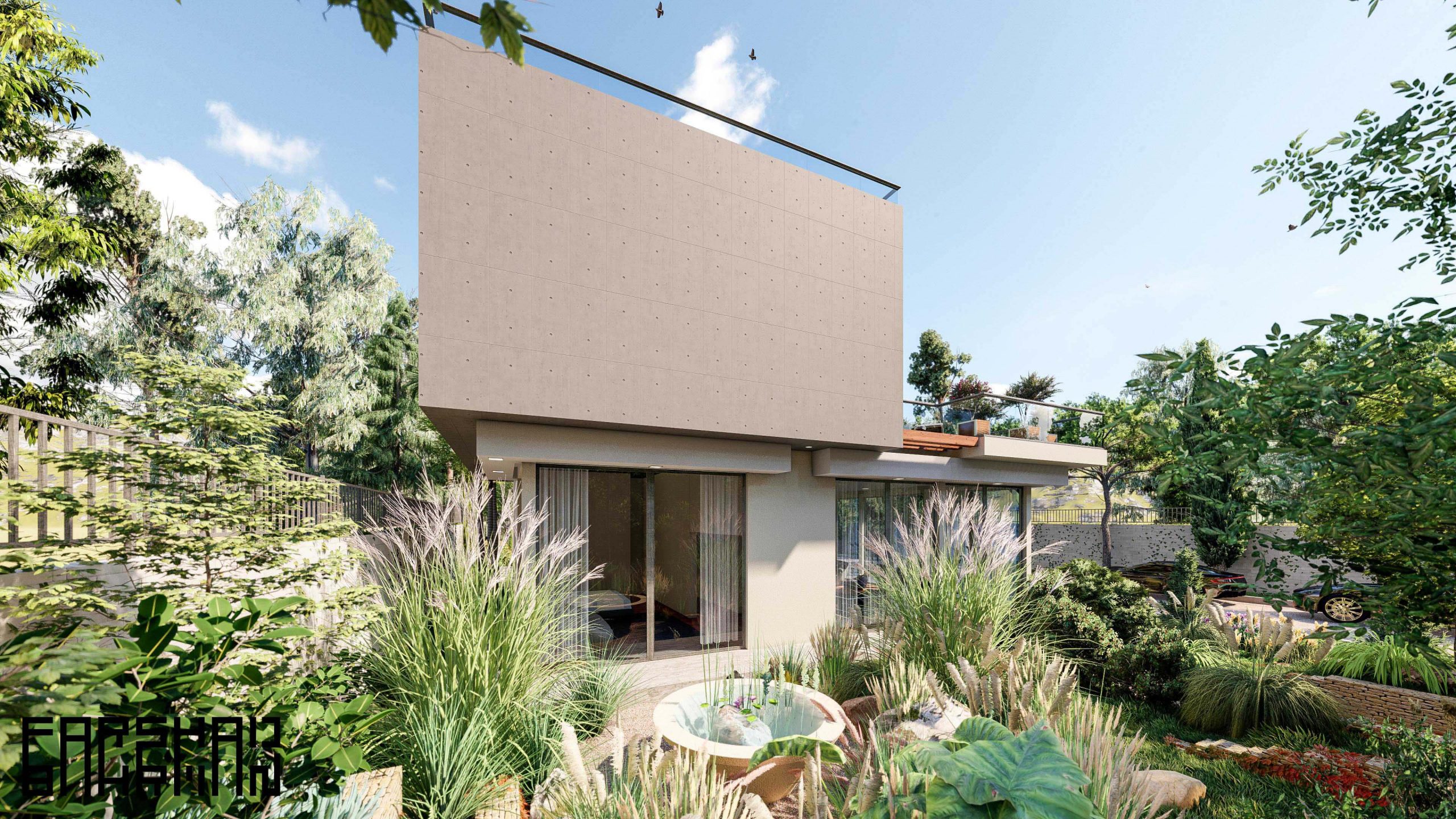 villa landscape design architecture exterior 