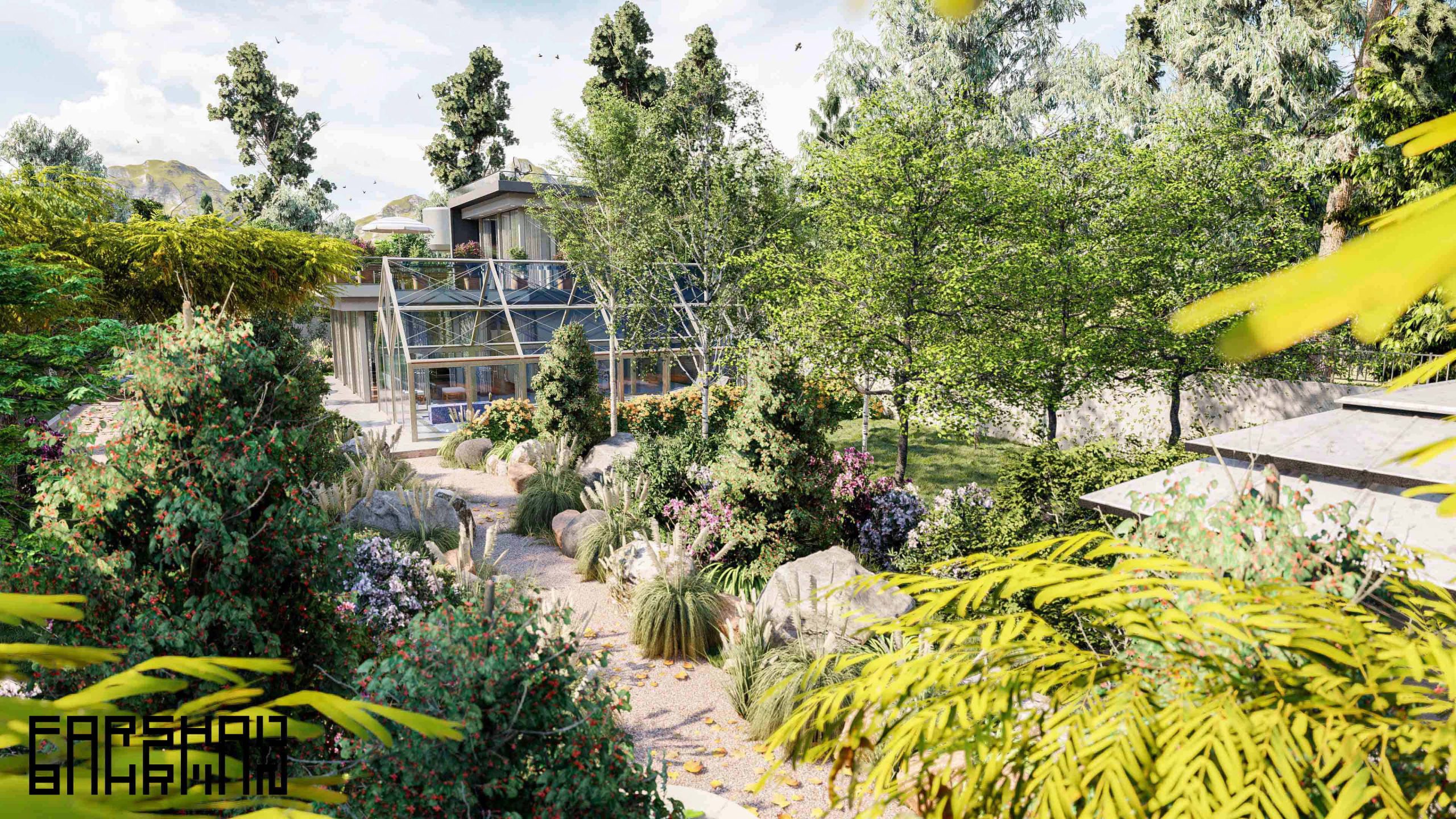 villa landscape design architecture exterior 