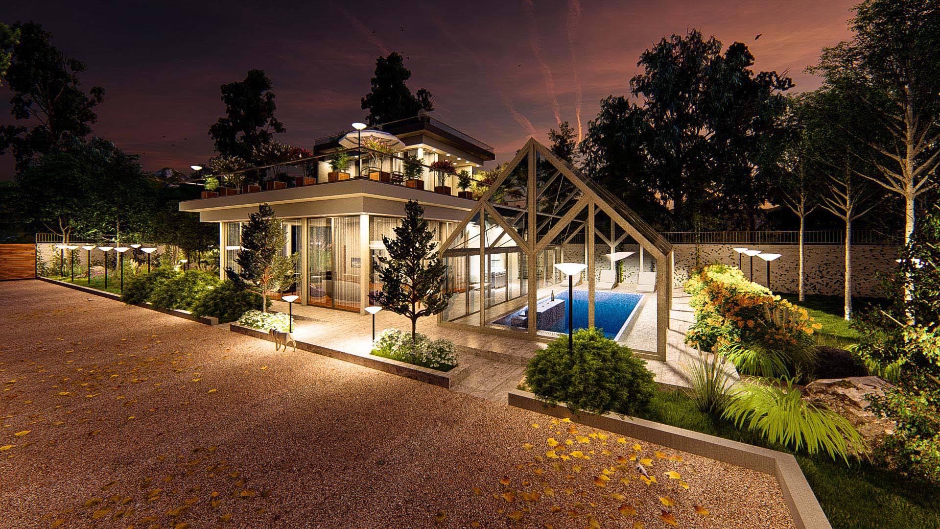 villa landscape design architecture exterior 