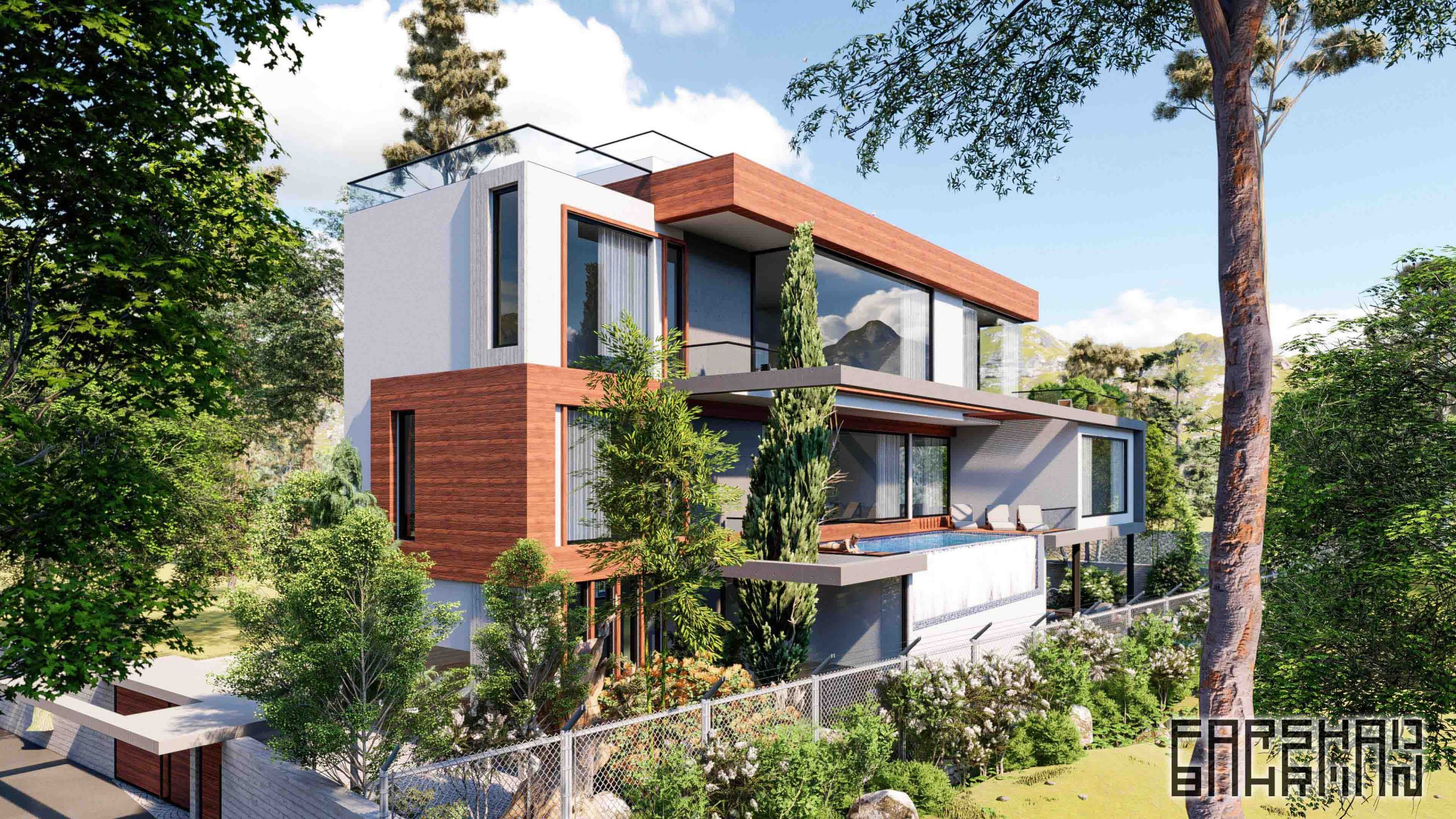 villa apartment landscape design architecture