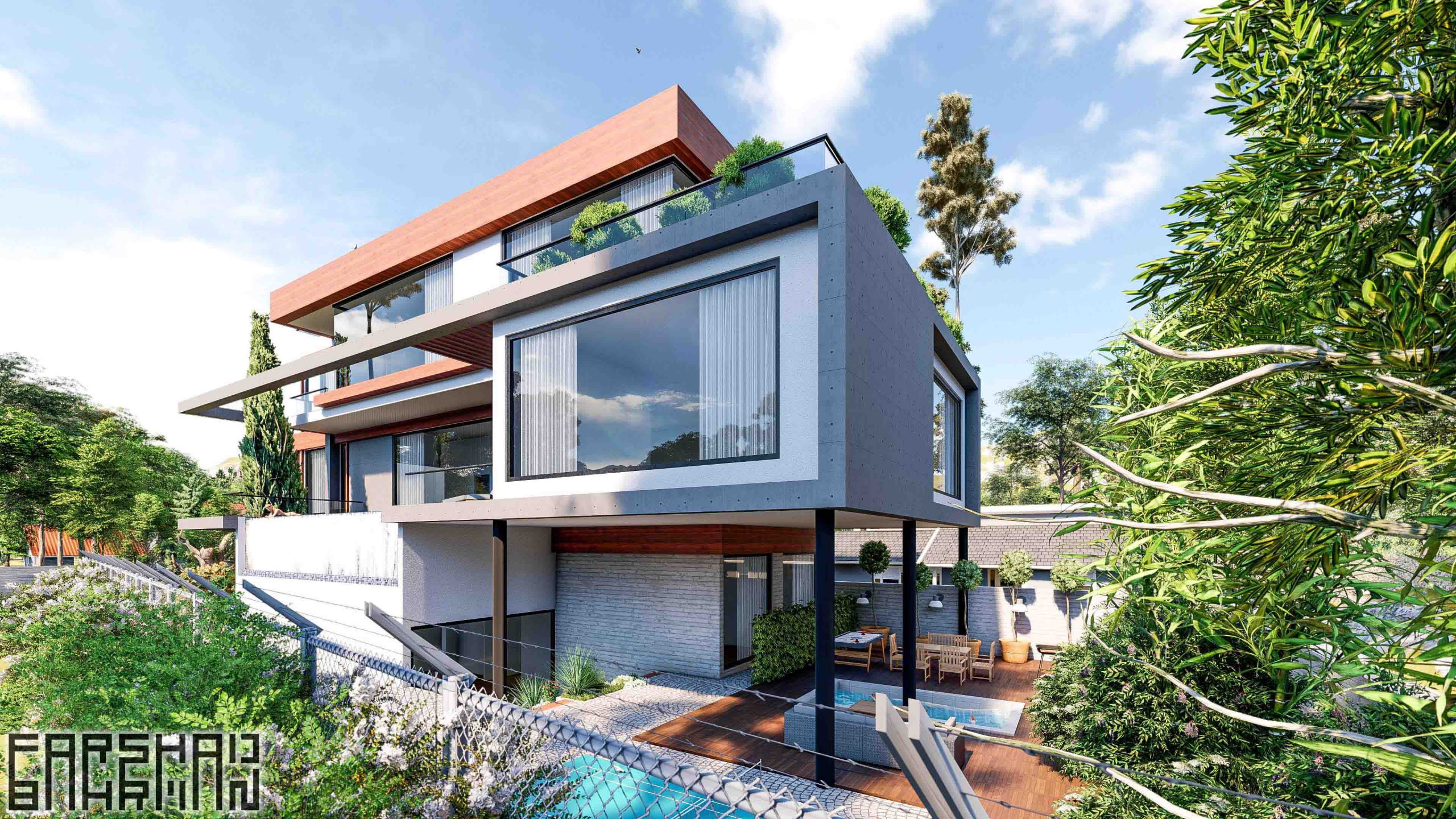 villa apartment landscape design architecture