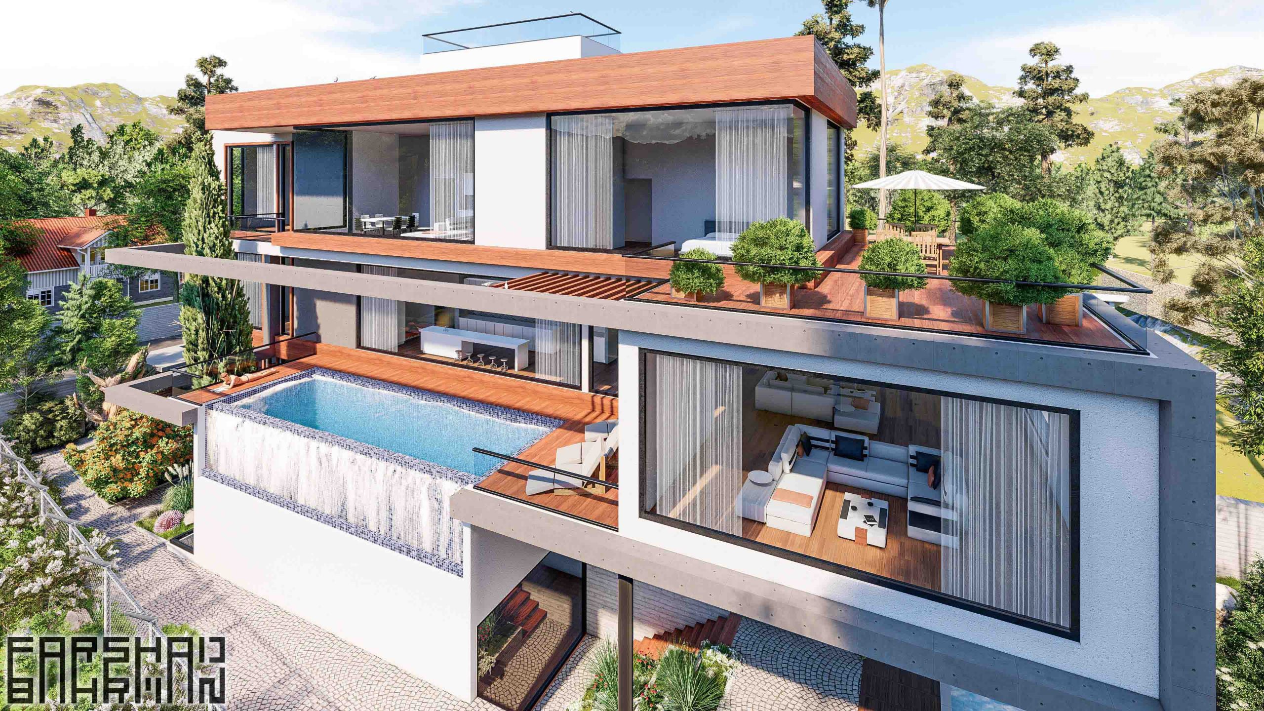 villa apartment landscape design architecture