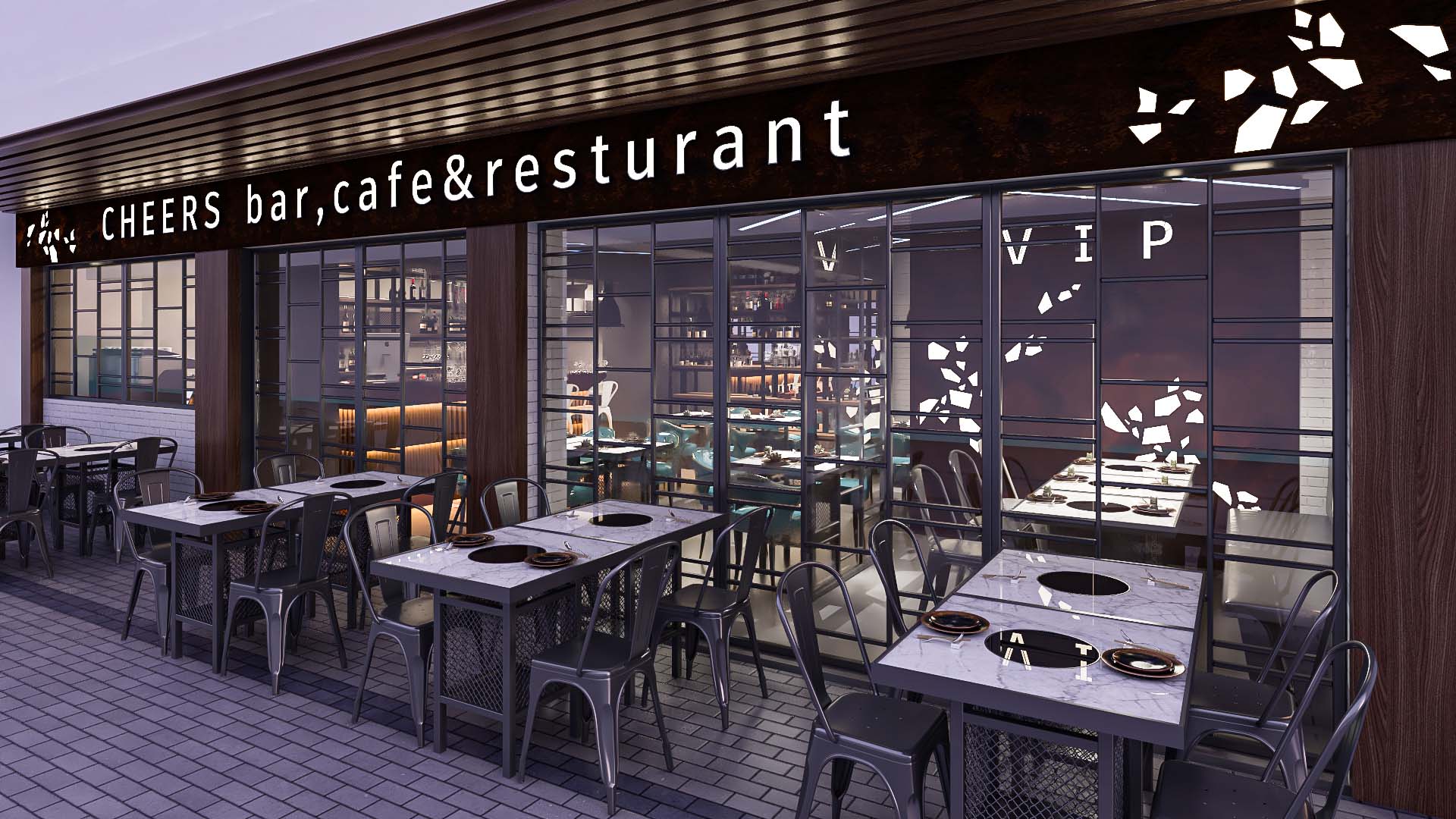 Commercial Cafe Interior Design Architecture Bar