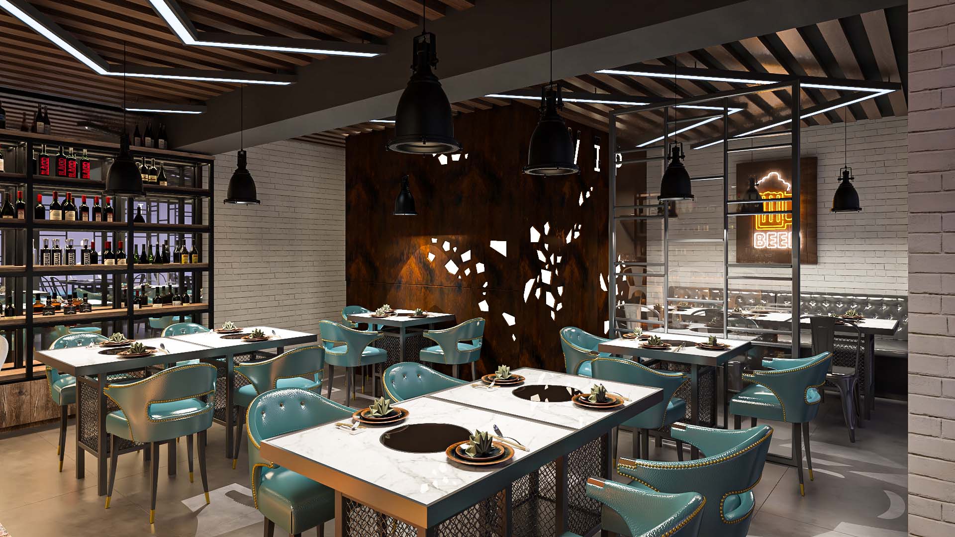Commercial Cafe Interior Design Architecture Bar
