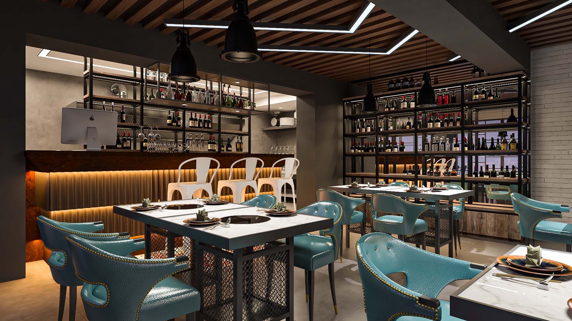 Commercial Cafe Interior Design Architecture Bar
