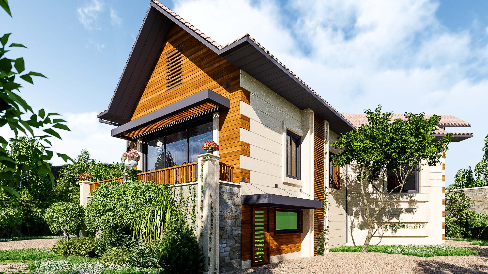 villa exterior interior cottage architecture design