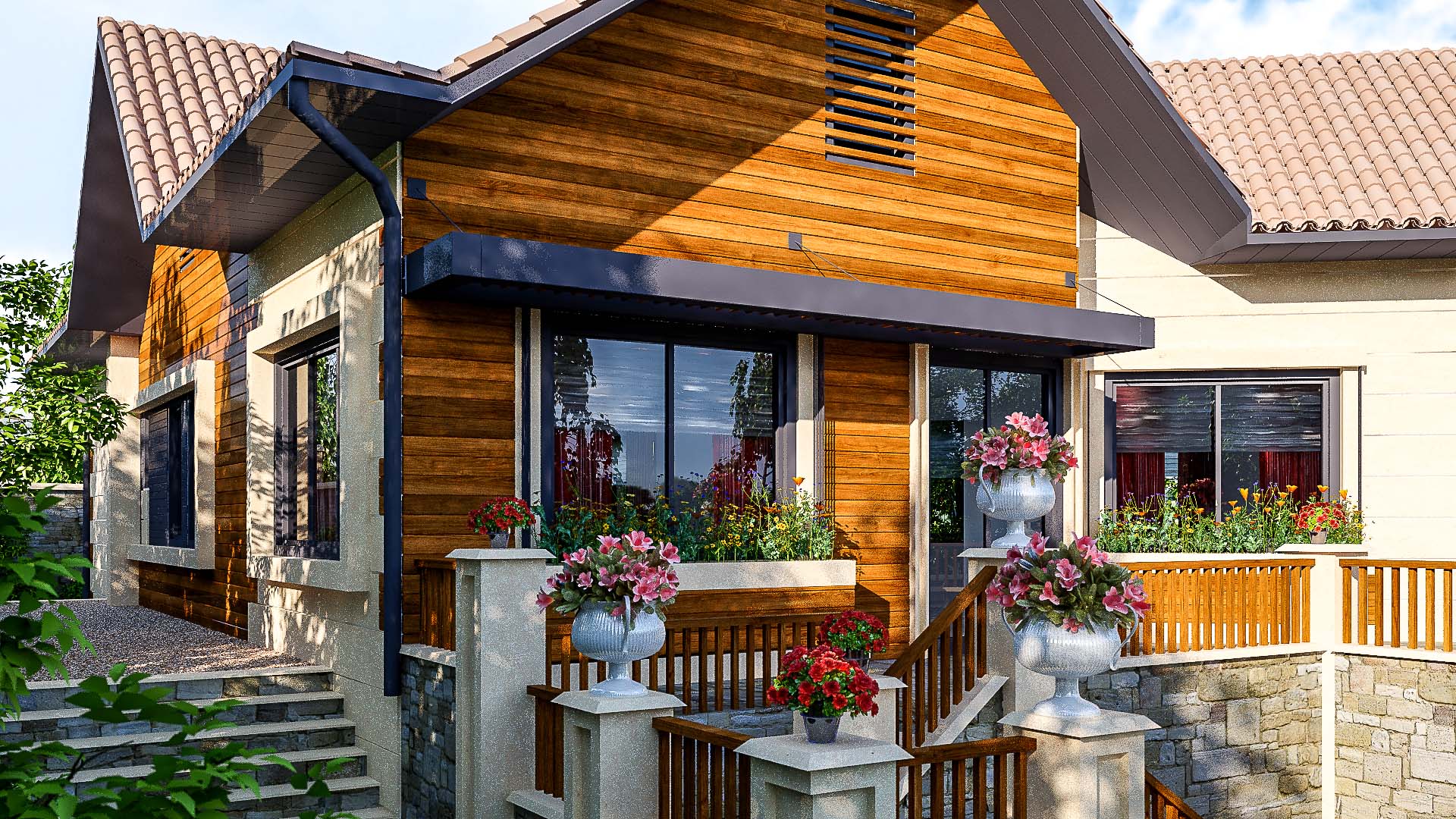 villa exterior interior cottage architecture design