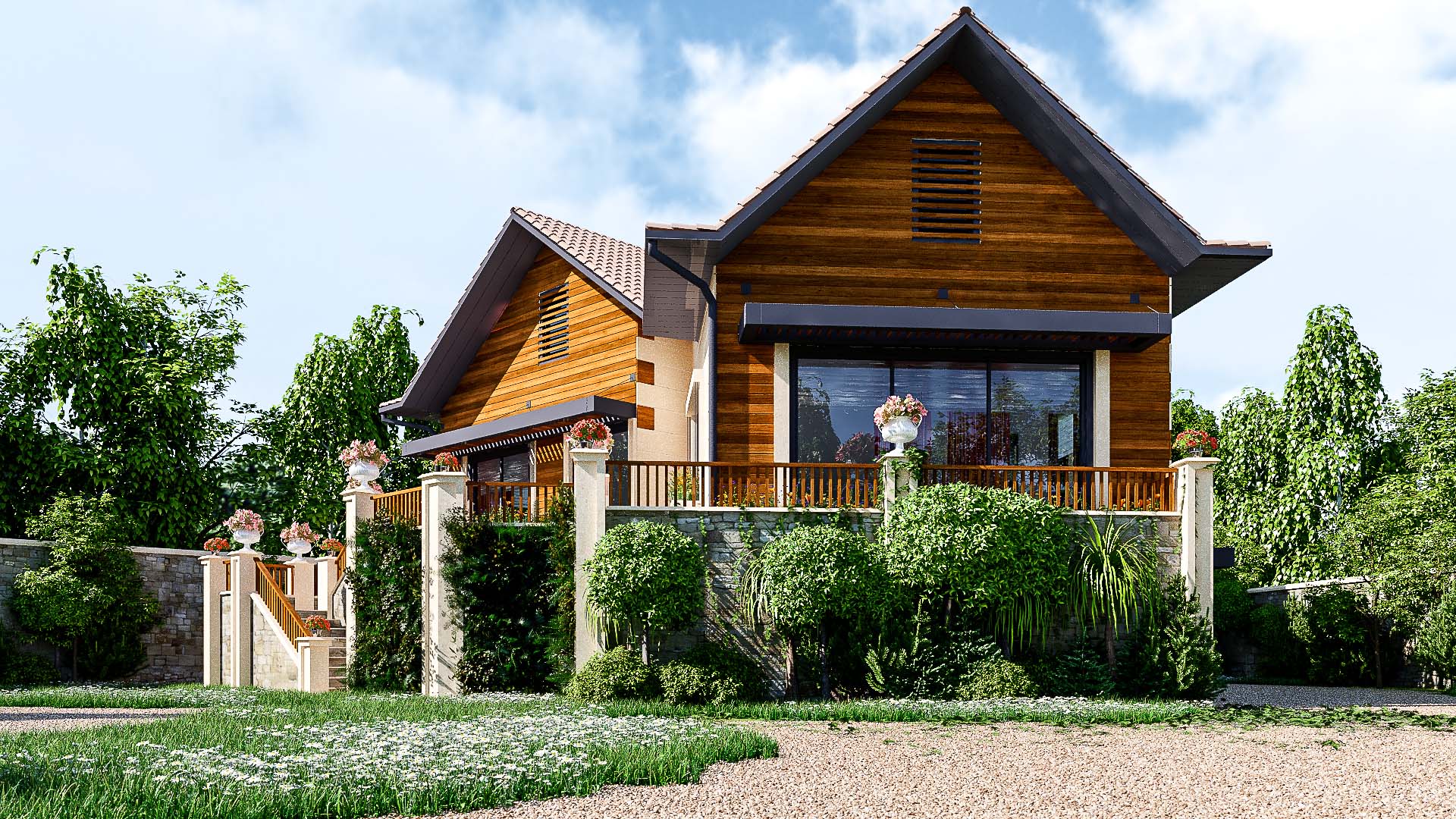 villa exterior interior cottage architecture design