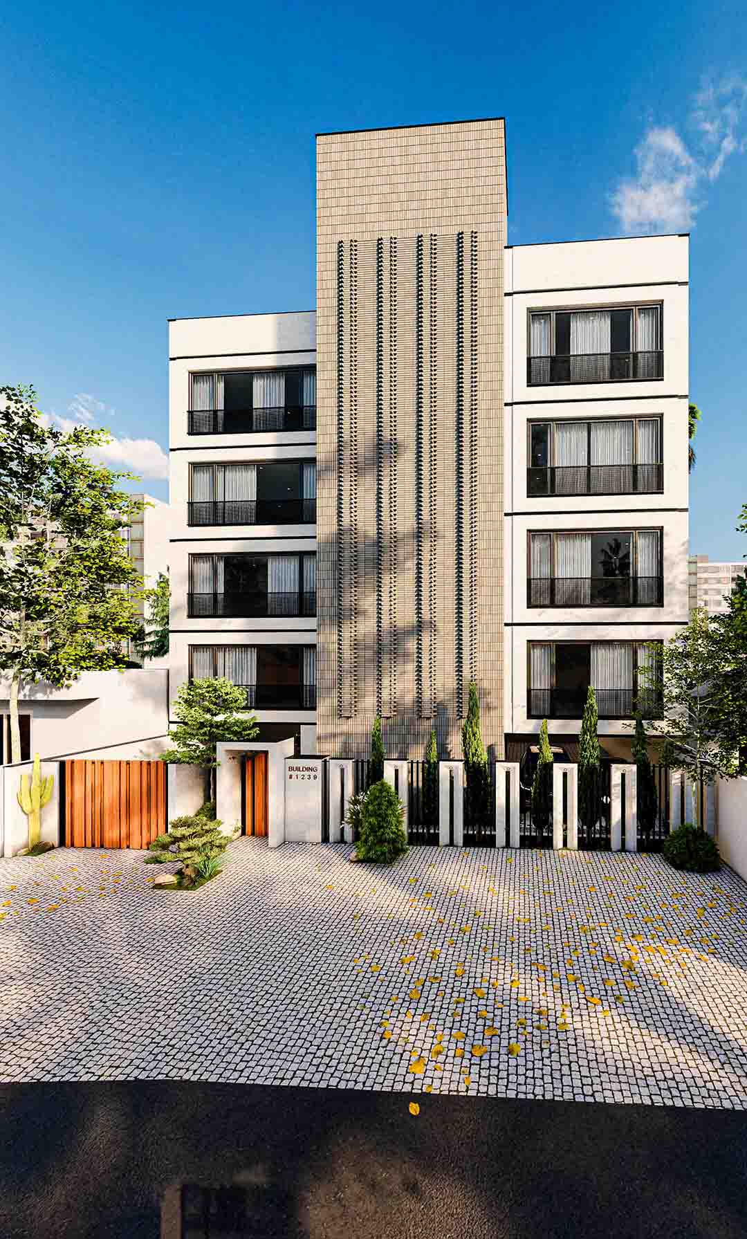 Modern Facade Brick Architecture Design