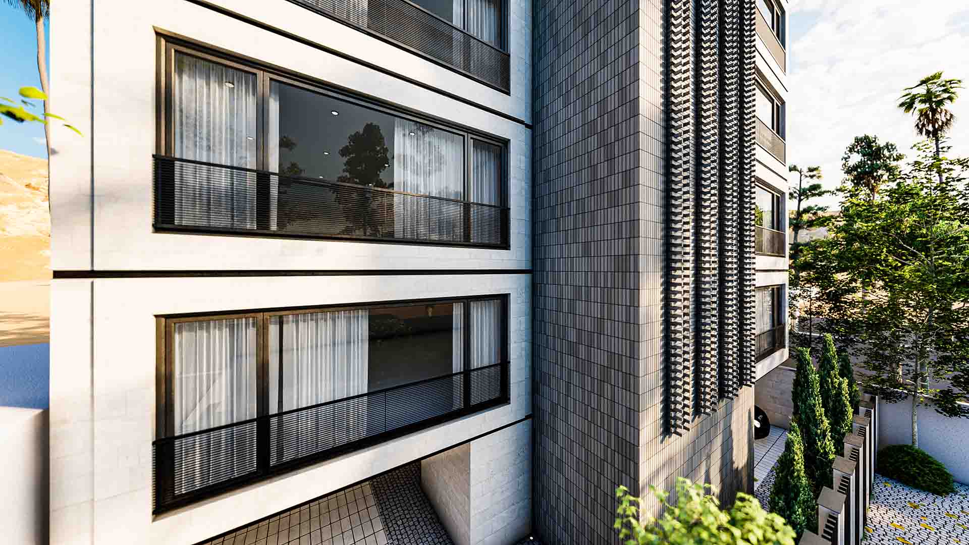 Modern Facade Brick Architecture Design